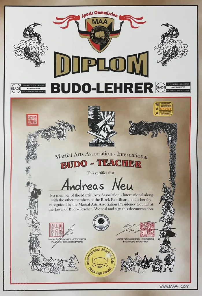 Budo Sechtem - Andreas Neu - Budo Lehrer Diplom 2023